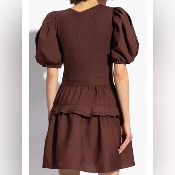 NWT Ulla Johnson Tilda Mixed Media Women’s Brown Minidress Small - Picture 7 of 8